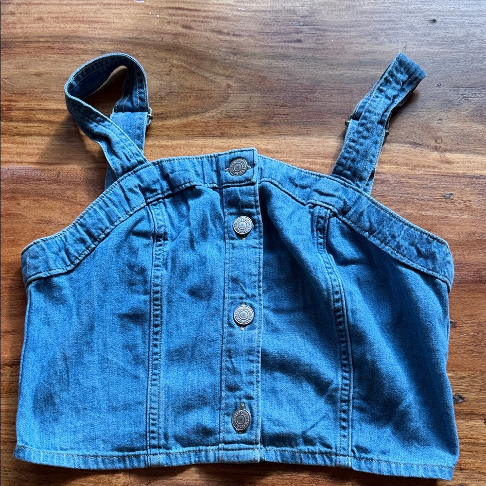 Blue Levi’s Denim Button-Up Crop Top